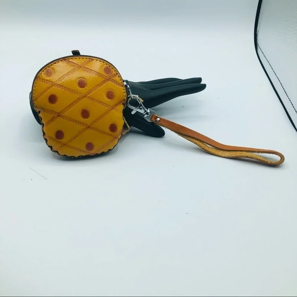 Hawaii leather wristlet pineapple‎ rhinestone eyes